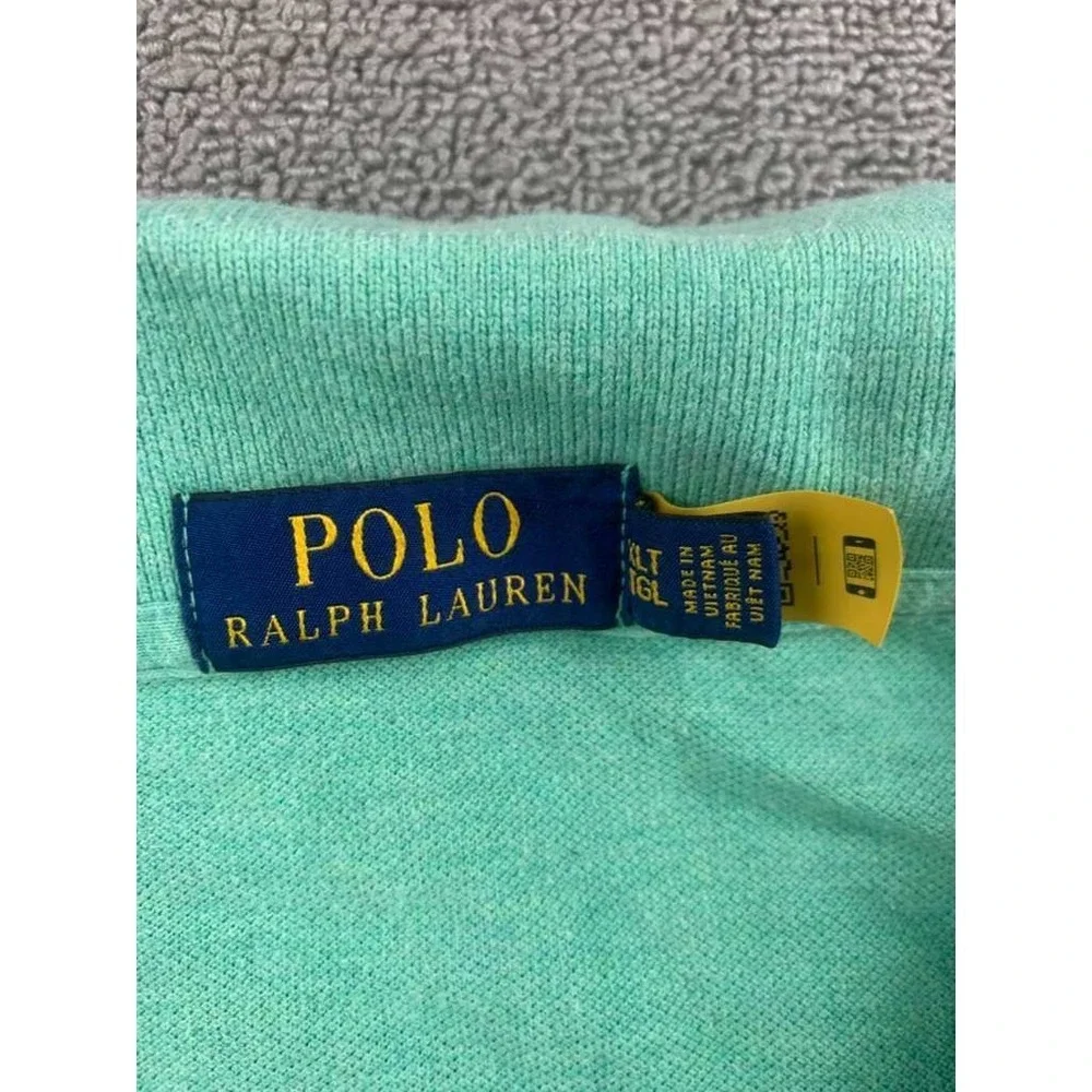Polo Ralph Lauren Shirt Men 2XLT Polo Mint Green Pink Pony Knit Golf Tennis Prep